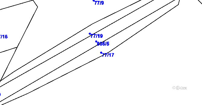 Parcela st. 77/17 v KÚ Semice u Písku, Katastrální mapa