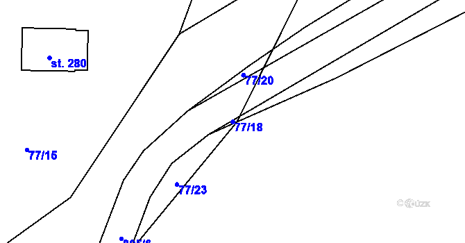 Parcela st. 77/18 v KÚ Semice u Písku, Katastrální mapa