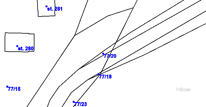Parcela st. 77/20 v KÚ Semice u Písku, Katastrální mapa