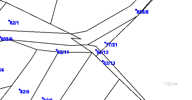 Parcela st. 62/12 v KÚ Semice u Písku, Katastrální mapa