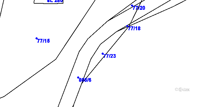 Parcela st. 77/23 v KÚ Semice u Písku, Katastrální mapa