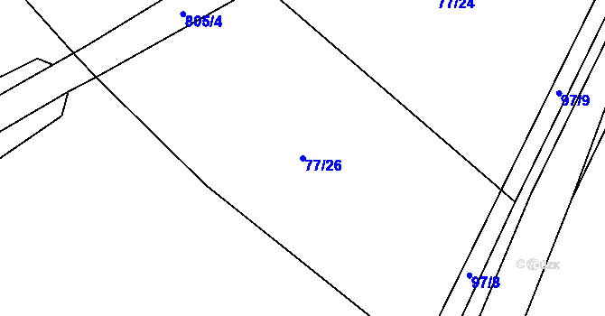 Parcela st. 77/26 v KÚ Semice u Písku, Katastrální mapa