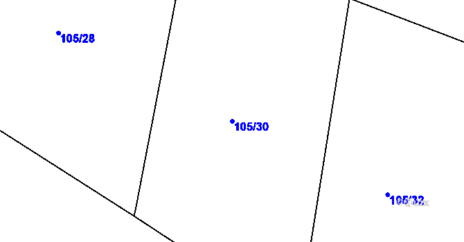 Parcela st. 105/30 v KÚ Semice u Písku, Katastrální mapa