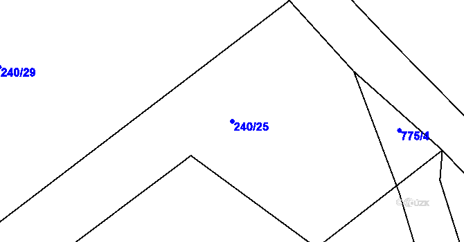 Parcela st. 240/25 v KÚ Semice u Písku, Katastrální mapa