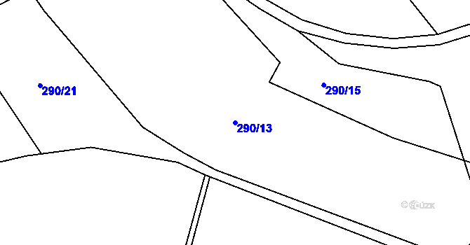 Parcela st. 290/13 v KÚ Semice u Písku, Katastrální mapa