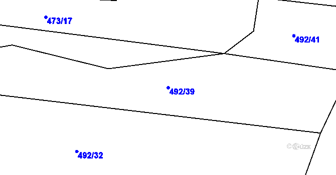 Parcela st. 492/39 v KÚ Semice u Písku, Katastrální mapa