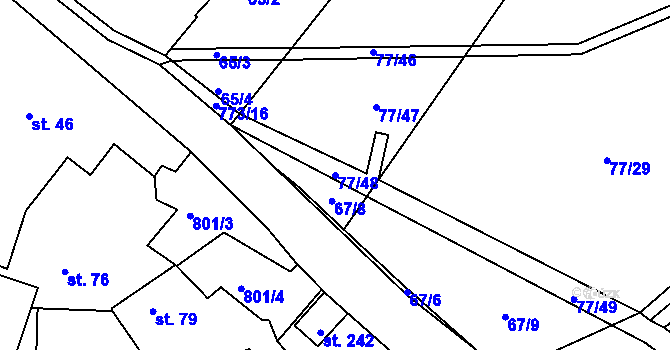 Parcela st. 77/48 v KÚ Semice u Písku, Katastrální mapa