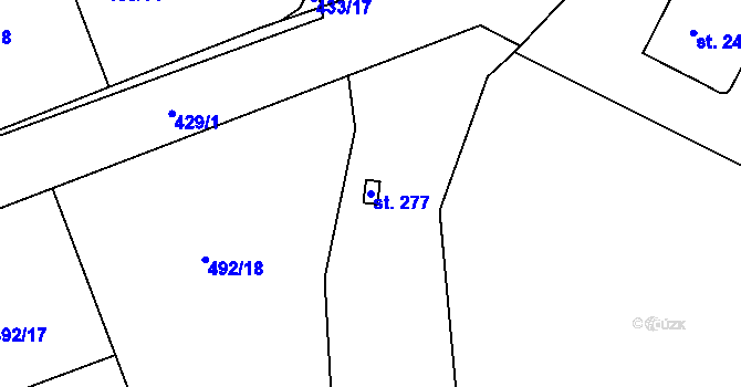 Parcela st. 277 v KÚ Semice u Písku, Katastrální mapa