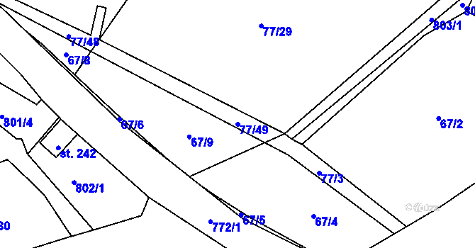 Parcela st. 77/49 v KÚ Semice u Písku, Katastrální mapa