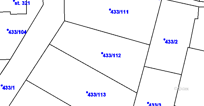 Parcela st. 433/112 v KÚ Semice u Písku, Katastrální mapa