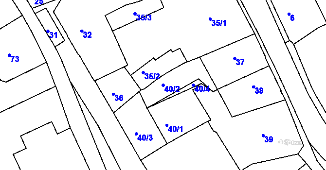 Parcela st. 40/2 v KÚ Semily, Katastrální mapa