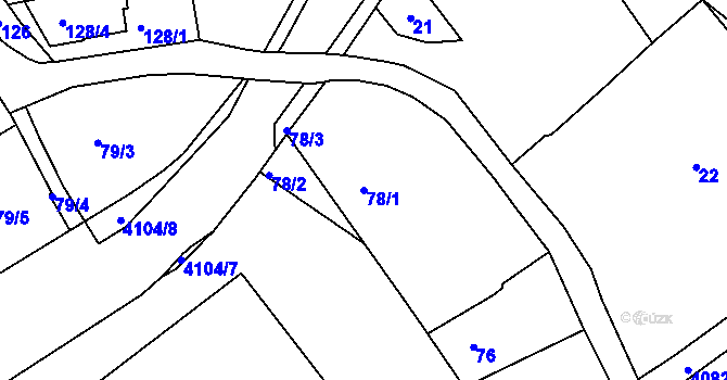 Parcela st. 78/1 v KÚ Semily, Katastrální mapa
