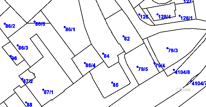 Parcela st. 84 v KÚ Semily, Katastrální mapa