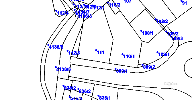 Parcela st. 111 v KÚ Semily, Katastrální mapa