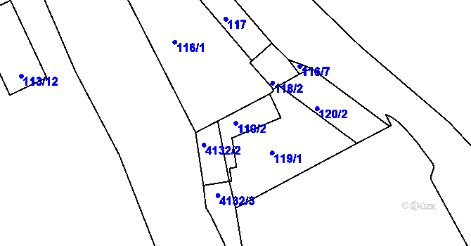 Parcela st. 119/2 v KÚ Semily, Katastrální mapa