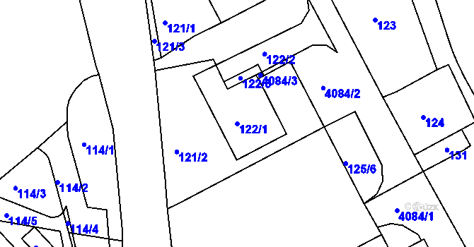 Parcela st. 122/1 v KÚ Semily, Katastrální mapa