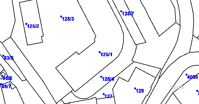 Parcela st. 125/1 v KÚ Semily, Katastrální mapa