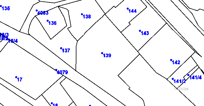Parcela st. 139 v KÚ Semily, Katastrální mapa