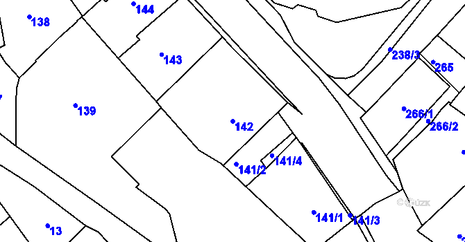 Parcela st. 142 v KÚ Semily, Katastrální mapa