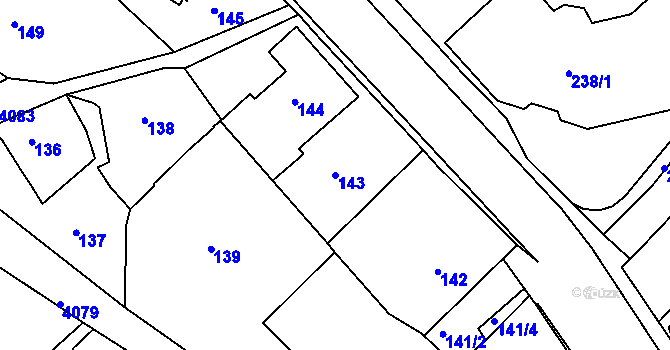 Parcela st. 143 v KÚ Semily, Katastrální mapa