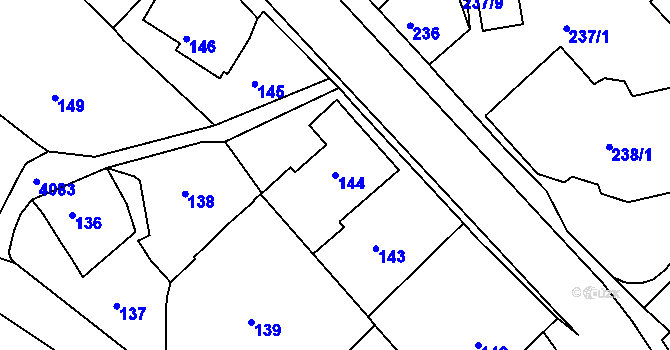 Parcela st. 144 v KÚ Semily, Katastrální mapa