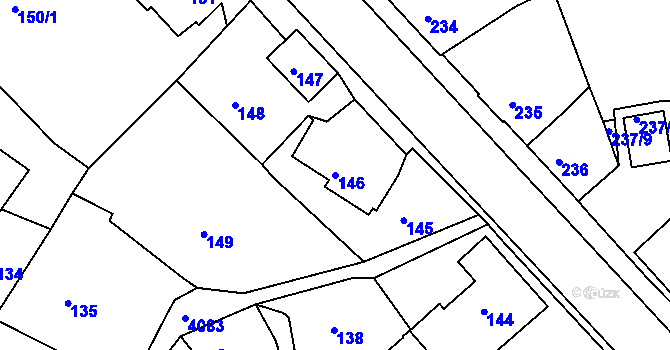 Parcela st. 146 v KÚ Semily, Katastrální mapa