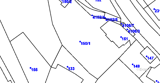 Parcela st. 150/1 v KÚ Semily, Katastrální mapa
