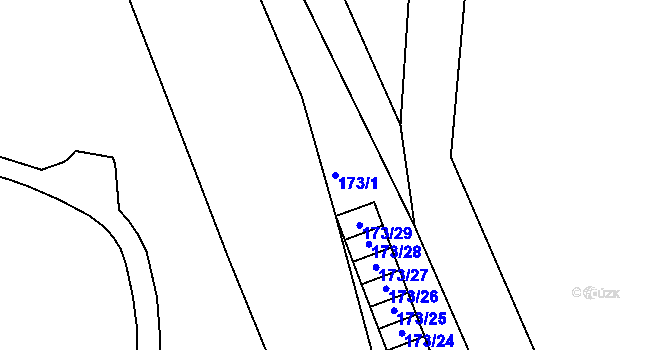 Parcela st. 173/1 v KÚ Semily, Katastrální mapa