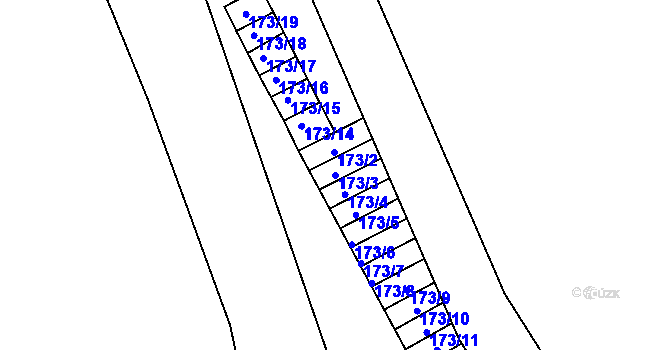 Parcela st. 173/3 v KÚ Semily, Katastrální mapa
