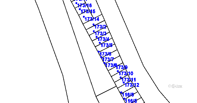 Parcela st. 173/6 v KÚ Semily, Katastrální mapa