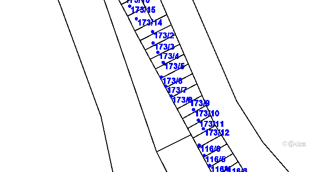 Parcela st. 173/7 v KÚ Semily, Katastrální mapa