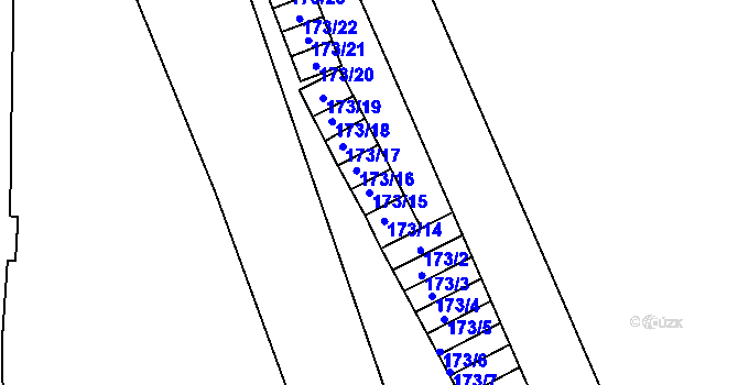 Parcela st. 173/15 v KÚ Semily, Katastrální mapa