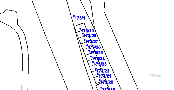 Parcela st. 173/26 v KÚ Semily, Katastrální mapa