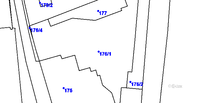 Parcela st. 176/1 v KÚ Semily, Katastrální mapa