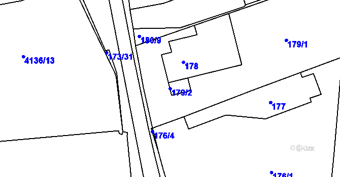 Parcela st. 179/2 v KÚ Semily, Katastrální mapa