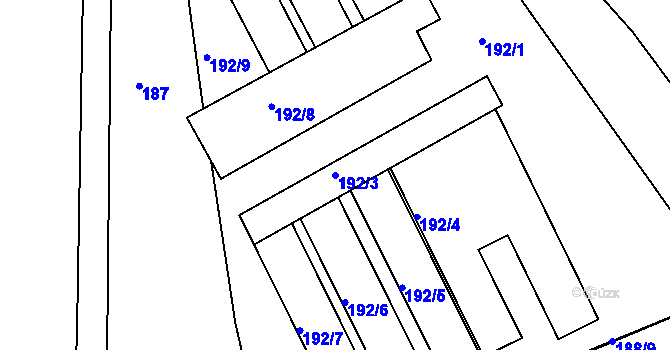 Parcela st. 192/3 v KÚ Semily, Katastrální mapa