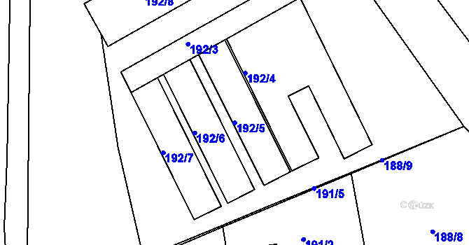 Parcela st. 192/5 v KÚ Semily, Katastrální mapa