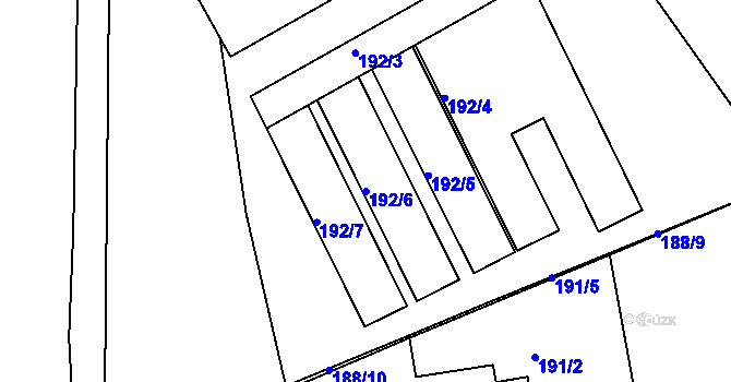 Parcela st. 192/6 v KÚ Semily, Katastrální mapa