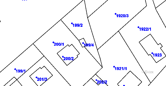 Parcela st. 199/4 v KÚ Semily, Katastrální mapa