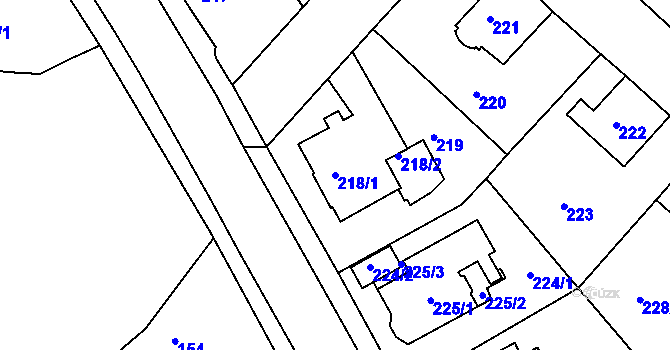 Parcela st. 218/1 v KÚ Semily, Katastrální mapa
