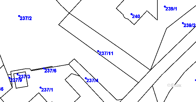 Parcela st. 237/11 v KÚ Semily, Katastrální mapa