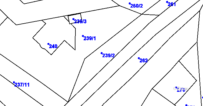 Parcela st. 239/2 v KÚ Semily, Katastrální mapa