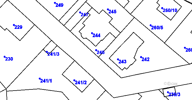 Parcela st. 246 v KÚ Semily, Katastrální mapa