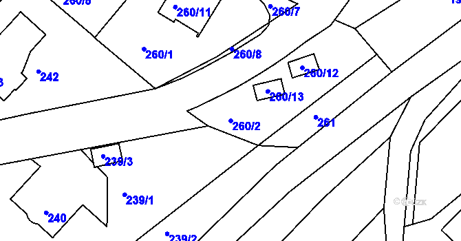 Parcela st. 260/2 v KÚ Semily, Katastrální mapa