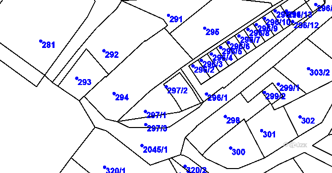Parcela st. 297/2 v KÚ Semily, Katastrální mapa