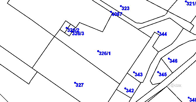 Parcela st. 326/1 v KÚ Semily, Katastrální mapa