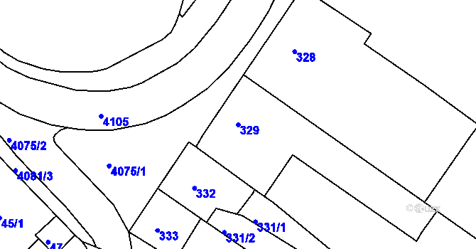 Parcela st. 329 v KÚ Semily, Katastrální mapa