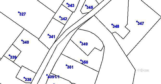 Parcela st. 349 v KÚ Semily, Katastrální mapa