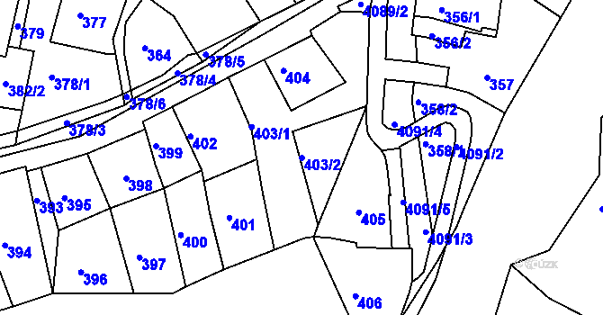 Parcela st. 403/2 v KÚ Semily, Katastrální mapa