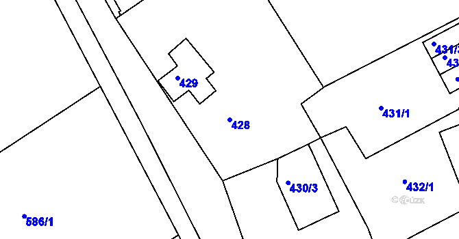 Parcela st. 428 v KÚ Semily, Katastrální mapa